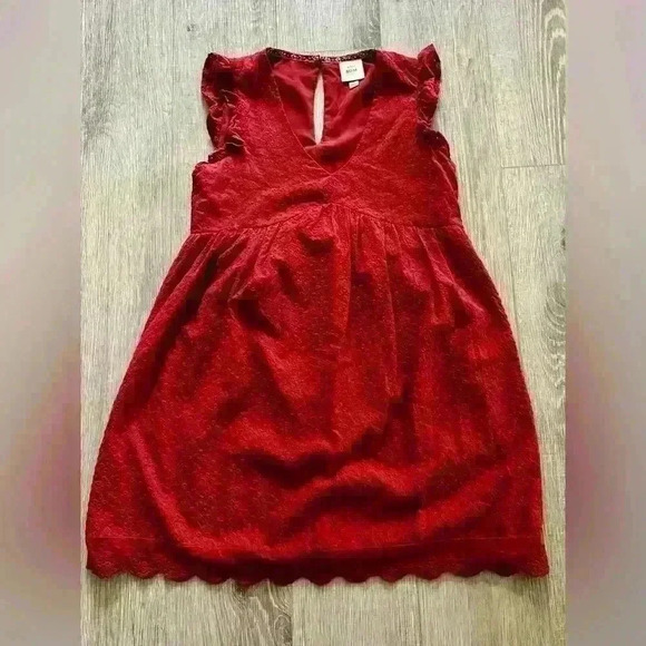 KNOX ROSE - Burnt Red Eyelet Sleeveless Sundress. XS - Picture 1 of 9